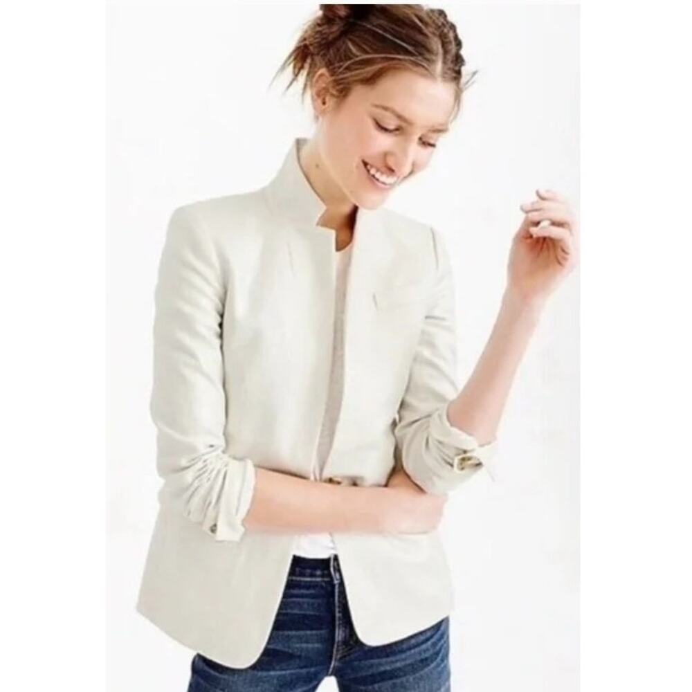 J. CREW Linen Regent Blazer Schoolboy Academia Preppy Classic Size 10